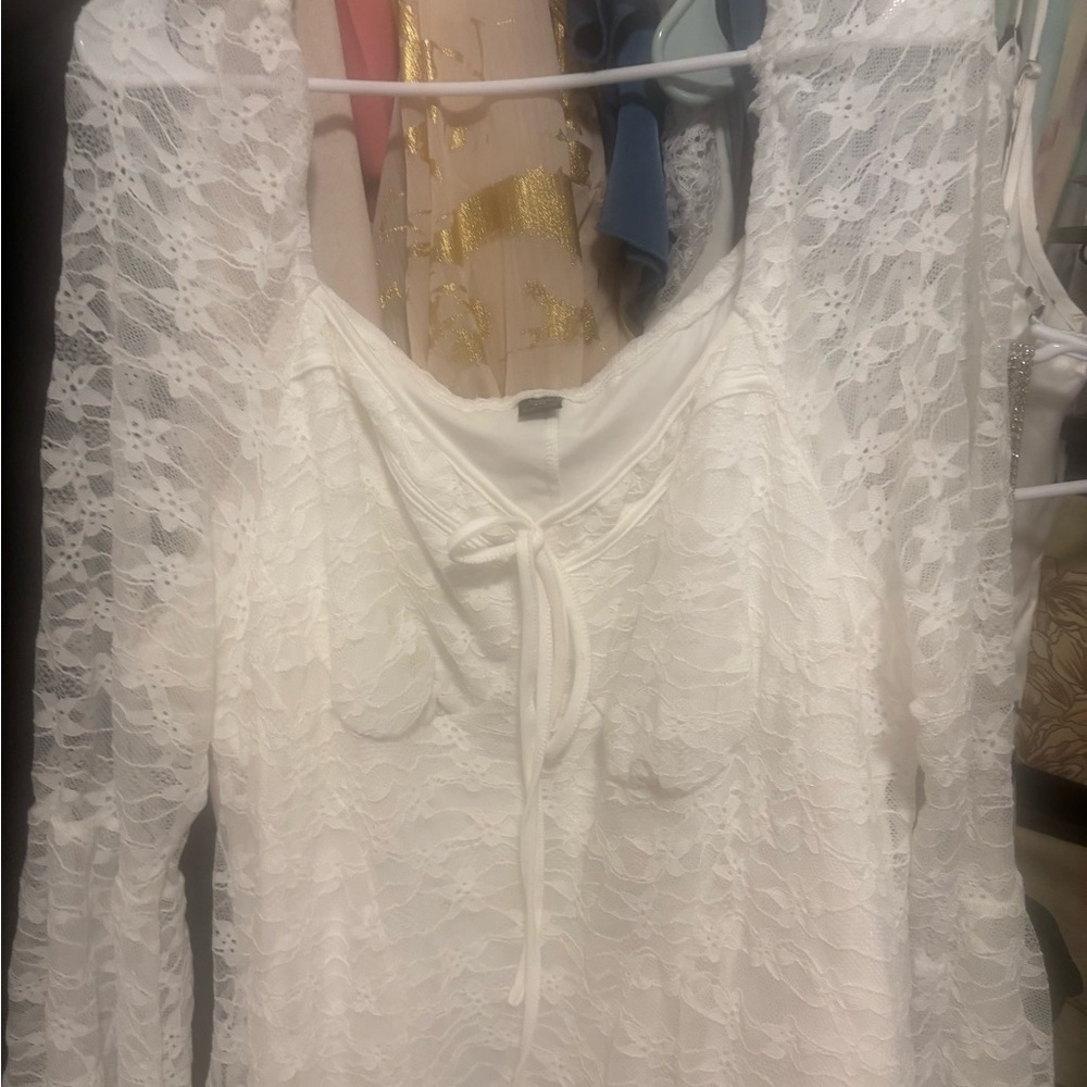 SHEIN White Lace Midi Dress